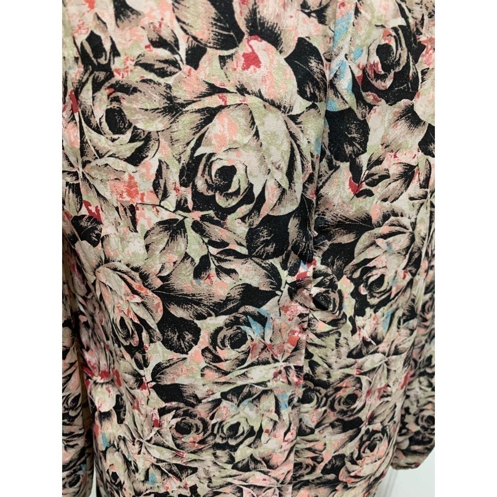 BCBGeneration Dress Sz 6 Lace Trim Mini In Black Haze Comb Roses Romantic $158 - Picture 11 of 13
